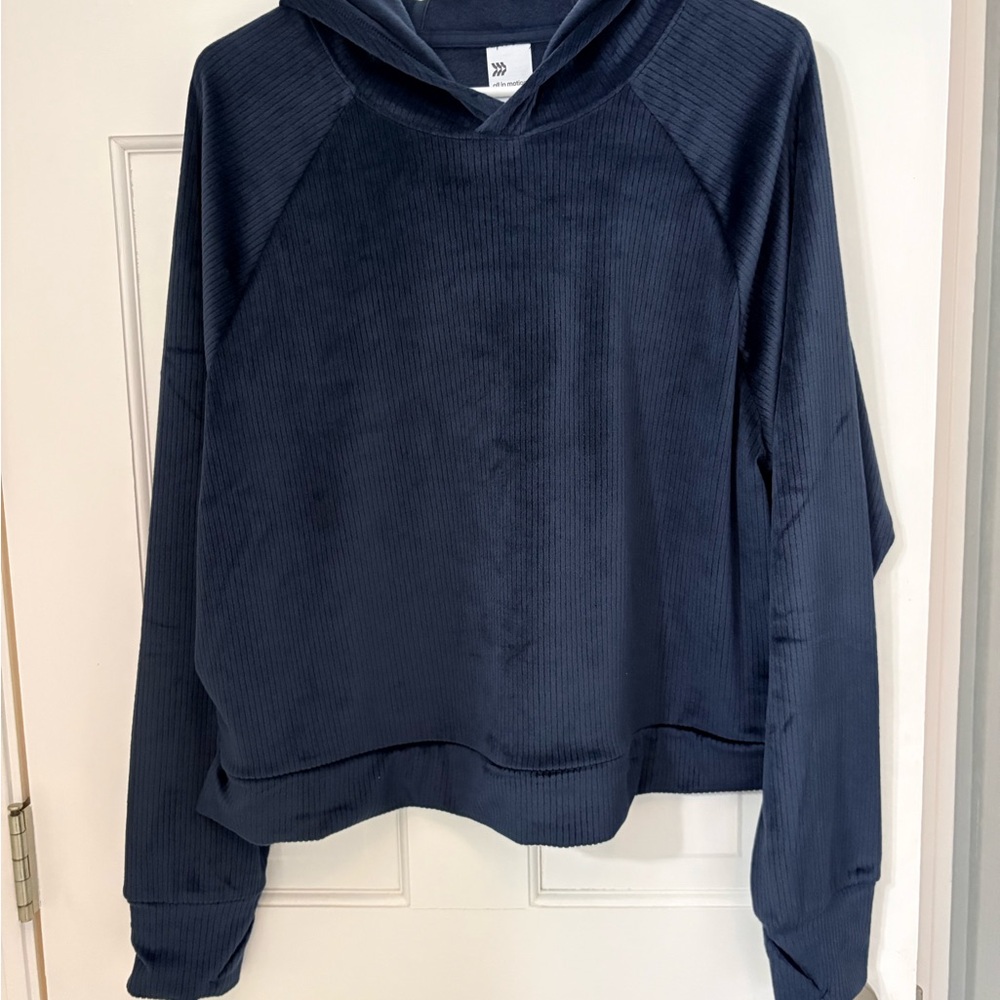 All in Motion Deep Blue Ribbed Hoodie